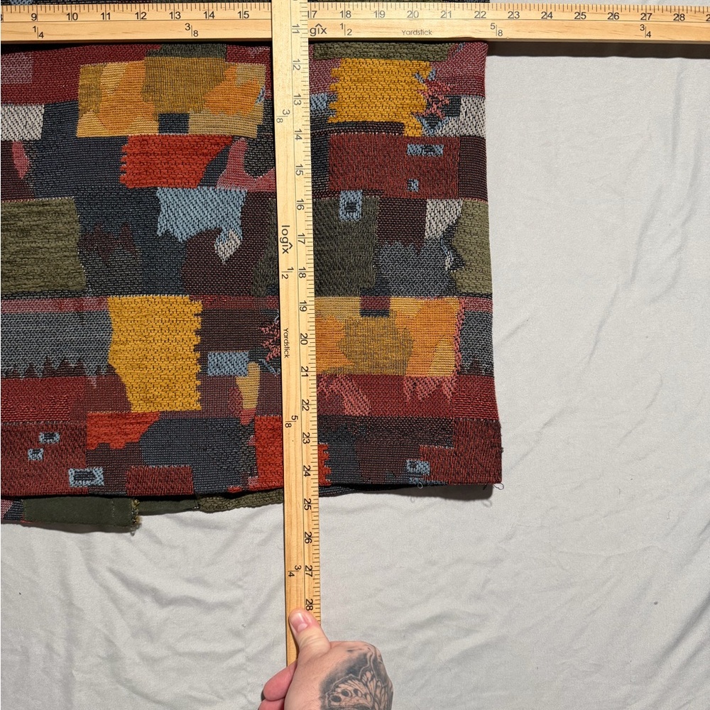 coldwater creek dark‎ tones patchwork button up vest, women's large #1517 - Picture 6 of 6